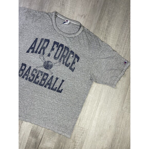 Champion Mens 2XL Air Force Falcons Baseball Shirt Graphic Gray Short Sleeve U - Picture 3 of 9